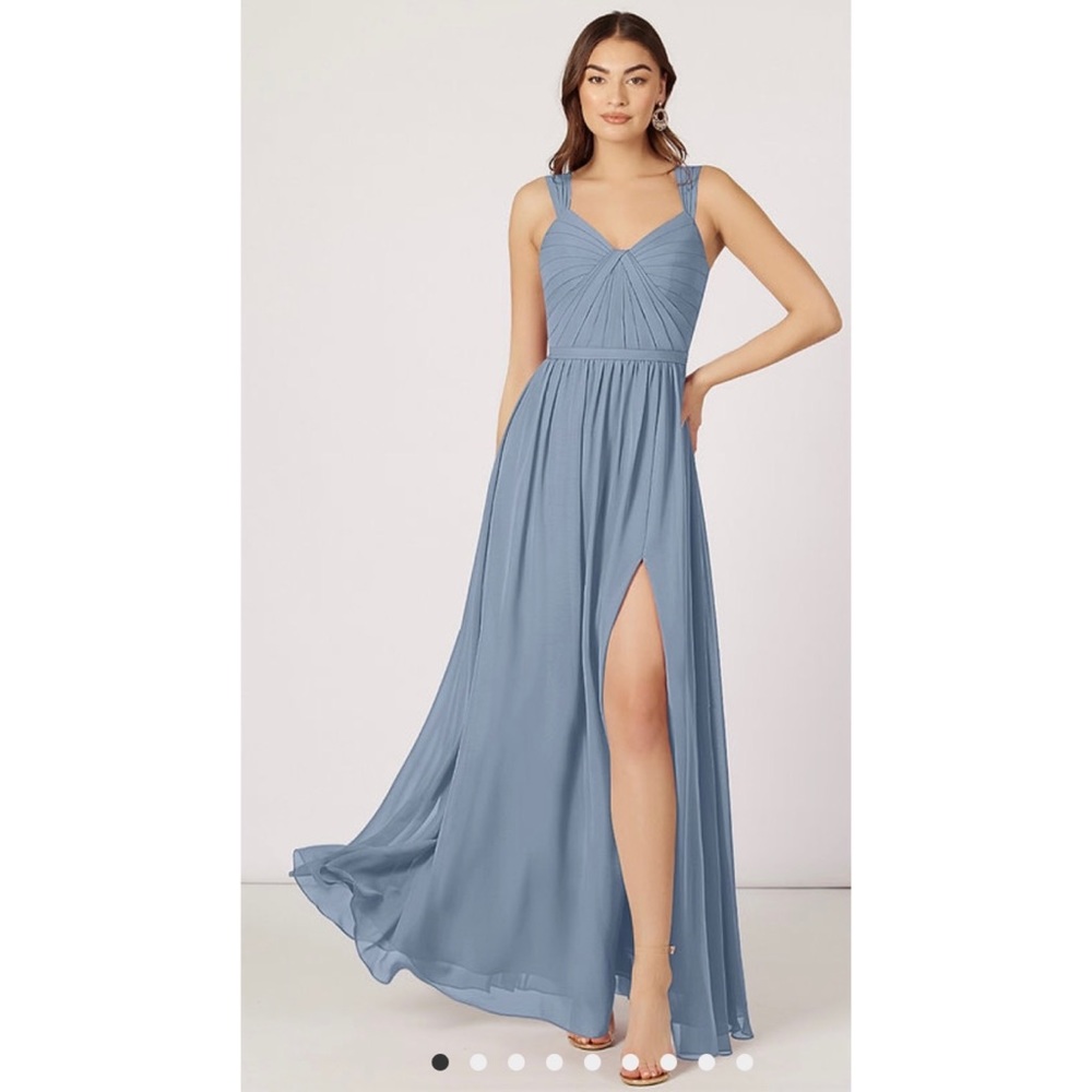 Azazie Evie Dusty Blue Bridesmaids Dress ~Size A8
